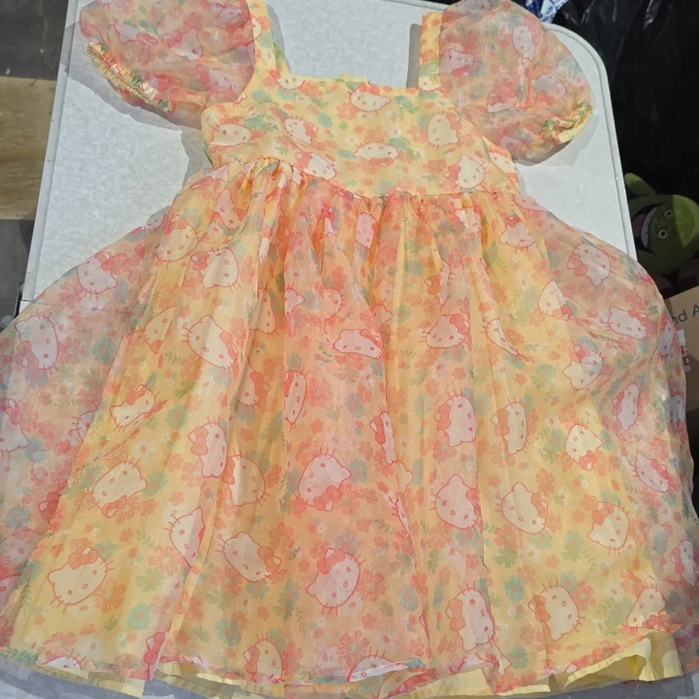 Hello Kitty‎ Yellow Graphic Dress Size Large 10-12